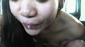 You fuck Vina in the car and she eats your cum.